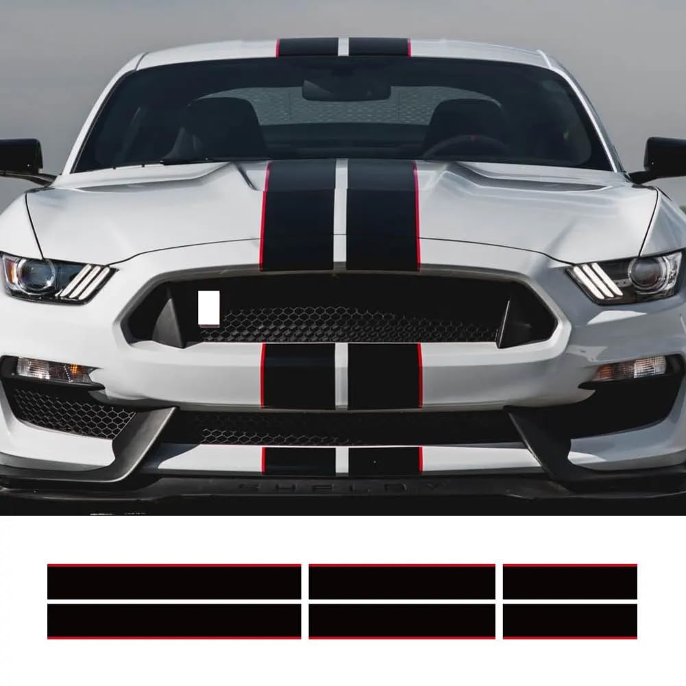 3-teilige Autoaufkleber, für Ford Mustang GT500 GT350 GT Grafikstreifen-Kit Vinyl-Tuning-Abdeckung Autohaube Bonent Dach Heckdekor Aufkleber von RUXIANGFLY