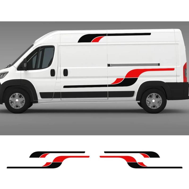 4 Stück Auto-Seitenaufkleber, Grafiken, Wohnmobil, Autorennen-Aufkleber, für FIAT Ducato, Vinylfolie, Zubehör, DIY-Dekoration von RUXIANGFLY