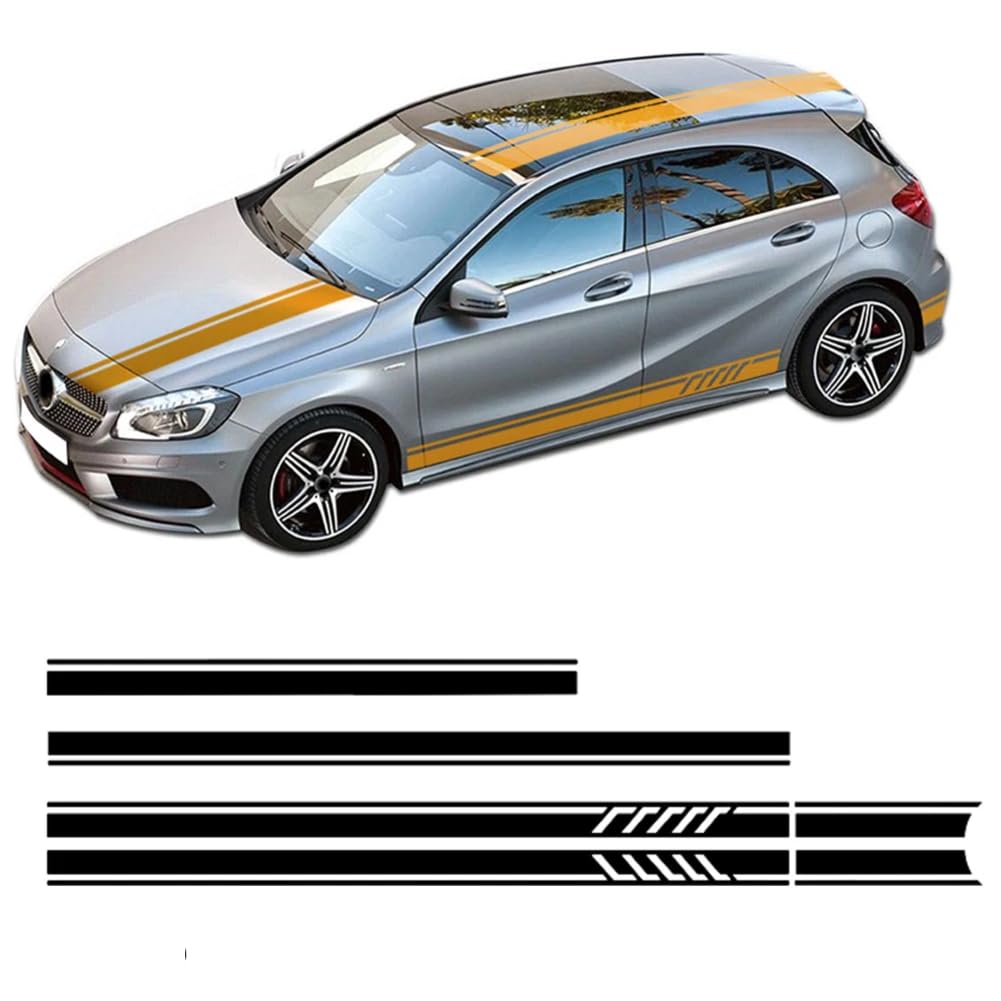 Edition 1 Autohauben-Dach-Kofferraum-Aufkleber Seitenstreifen-Rock-Aufkleber, für M=ercedes B=ENZ A-Klasse W177 A35 A45 S W176 AMG Zubehör von RUXIANGFLY