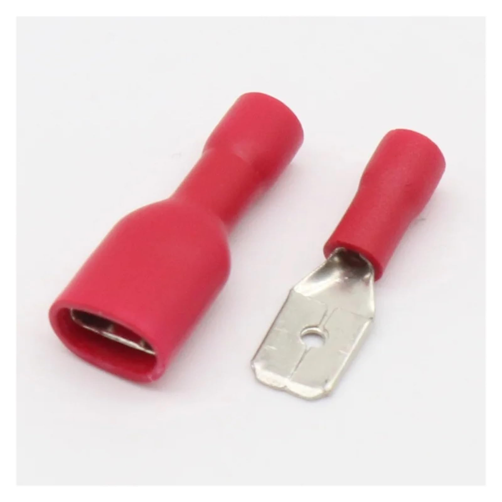 100PCS 6.3mm Female Male Spade Insulated Electrical Crimp Terminal Connectors H1E1 Cable Terminals(Red50 Female 50 male) von RVBLRDSE