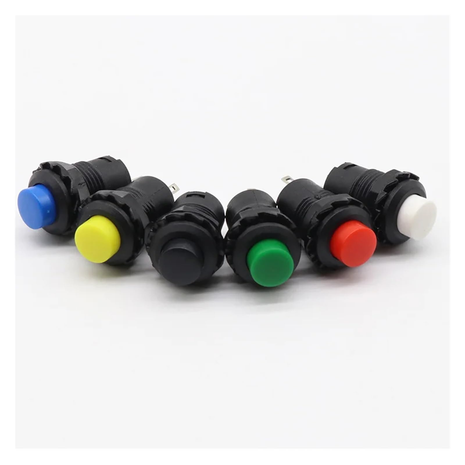 10pcs Red Green Yellow black white Blue 12MM Self Momentary Push Button Switch(Mixed color) von RVBLRDSE