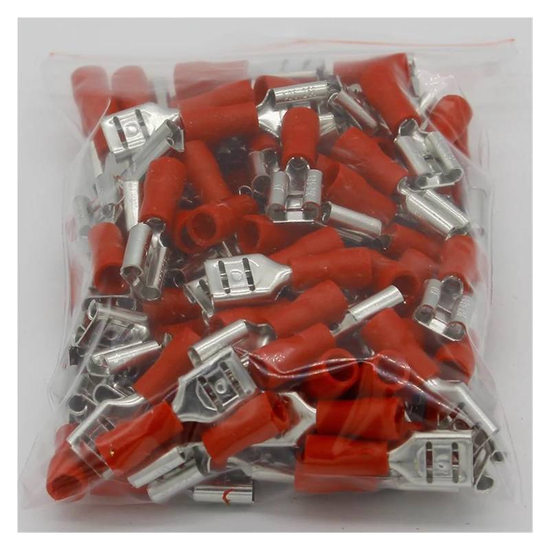 FDD1.25-250 insulating Female Insulated Electrical Crimp Terminal Connectors Cable Wire Connector 100PCS/Pack FDD1-250 FDD von RVBLRDSE