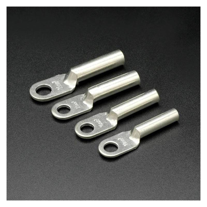 Wire Crimp Connector Car Auto Copper Terminal Block DT-10/16/25/35/50 Battery Cable Crimp Terminals Soldered Copper Crimp Lugs(Silver DT-10,30pcs) von RVBLRDSE