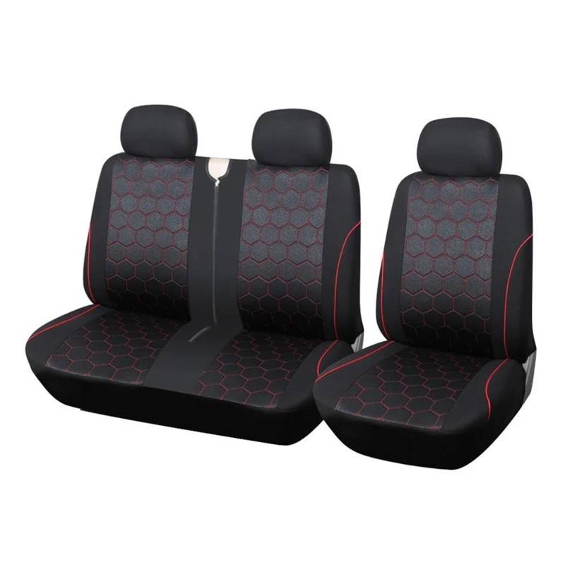 RVEVFBKBAL Sitzbezüge Autositzbezug Für Transit Custom(Schwarz ROT) von RVEVFBKBAL