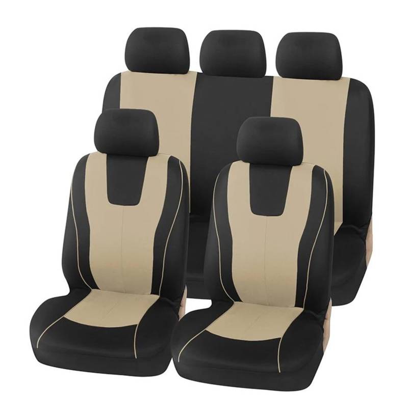 RVEVFBKBAL Universeller Kompletter Autositzbezug, Autositzbezug(Komplettset beige) von RVEVFBKBAL