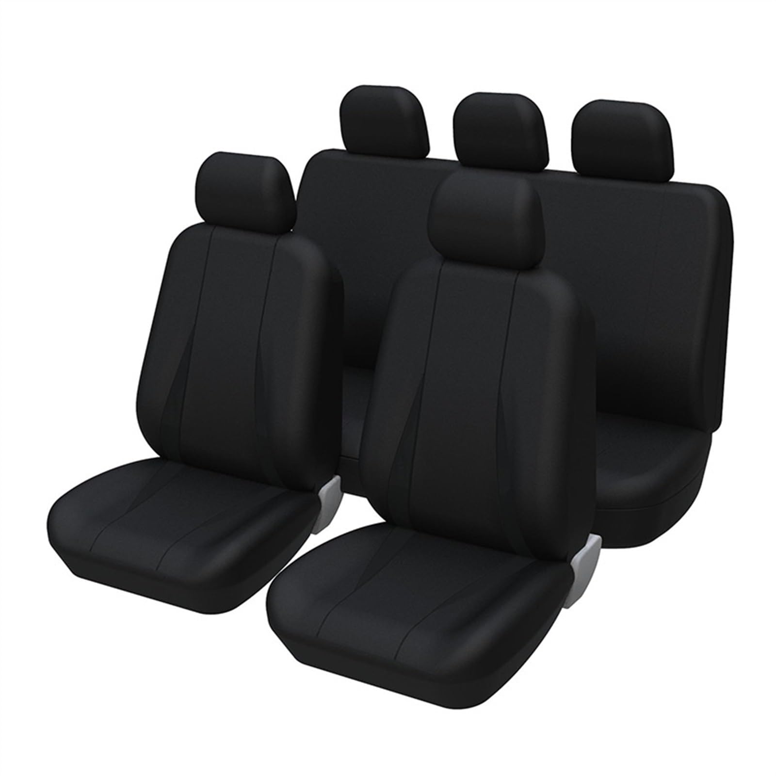 Auto Sitzbezug Autositzbezüge, universelles Autositzbezug-Set aus Polyester, passend für die meisten Autos, SUVs und Vans, einfarbiger zweifarbiger Autositzschutz Auto Sitzauflagen(Black full set) von RVIFY