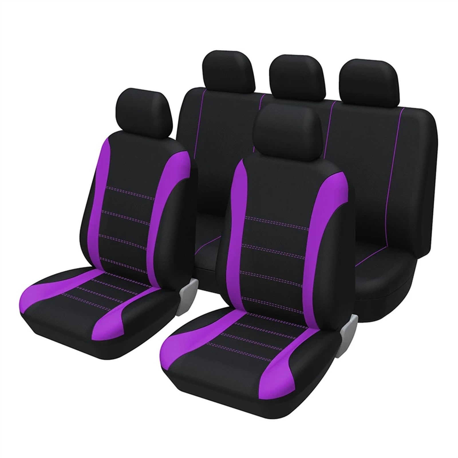 Auto Sitzbezug Autositzbezüge, universelles Autositzbezug-Set aus Polyester, passend für die meisten Autos, SUVs und Vans, einfarbiger zweifarbiger Autositzschutz Auto Sitzauflagen(Pink full set) von RVIFY