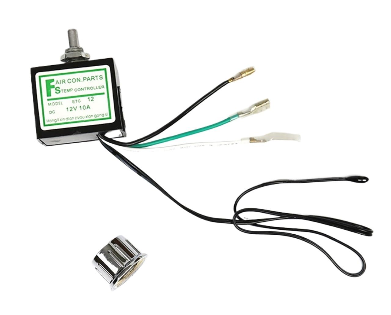 Auto Thermostat Schwarz Automotive Klimaanlage elektronische Thermostat Temperaturregler Klimaanlage Regelventil Sensor Thermostat(12v) von RVIFY