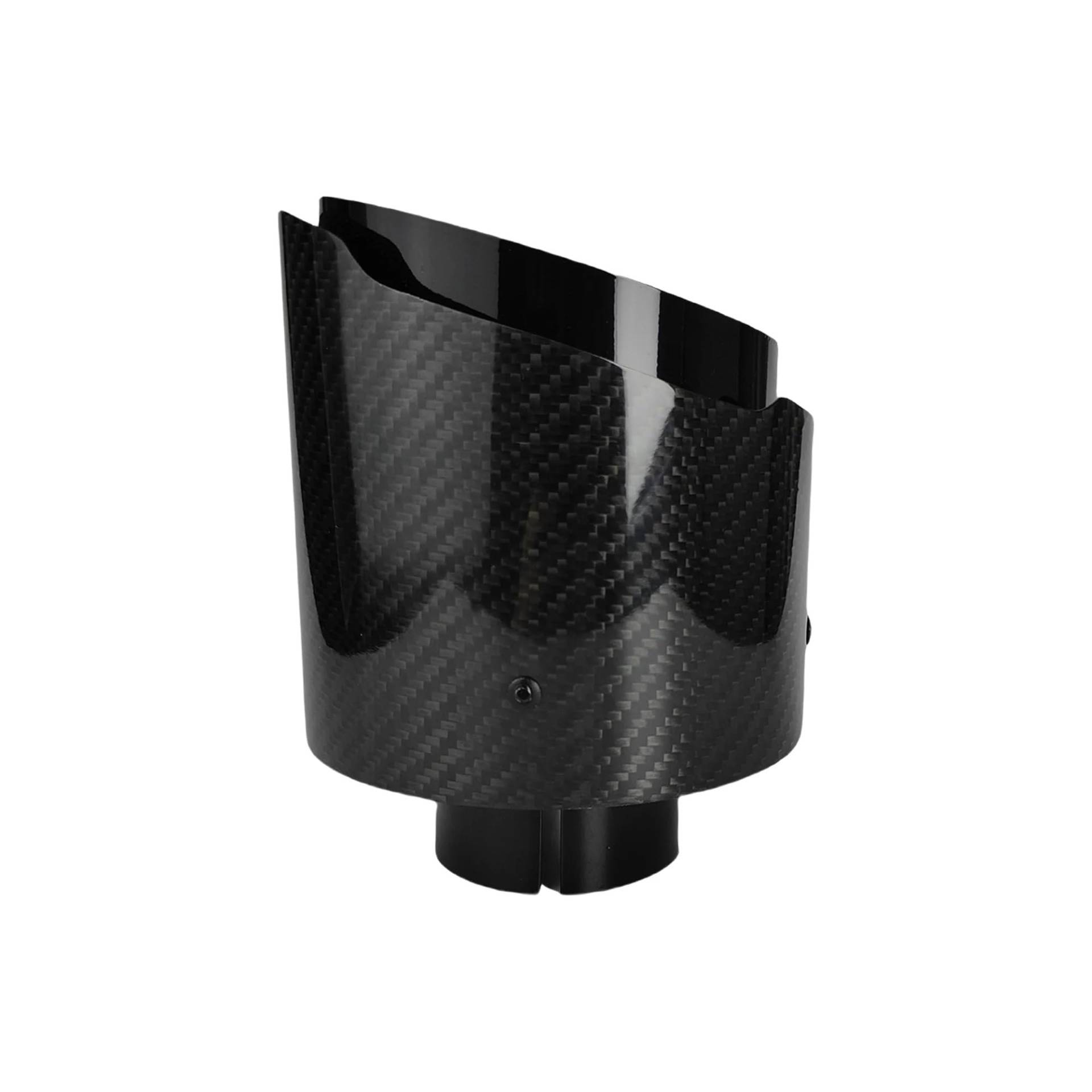 Endrohre 1 Stück Universal Auto Carbon Fiber Endrohrblende Edelstahl Schalldämpfer Twill Glossy Schalldämpfer Auspuffdüse Spitze 130mm dschalldämpfer(51mm-130mm) von RVIFY