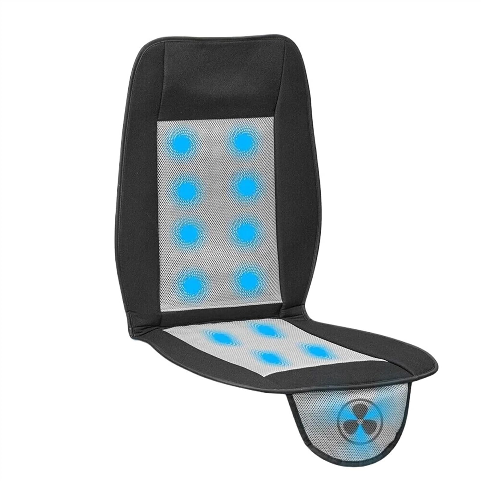 RVIFY Auto Sitzbezug 12V Auto Neue Sommer Kühl Kissen Fan Blasen Belüftung Sitzbezüge Auto Sitz Kühlung Luft Kissen Auto Sitzauflagen(Dark Grey) von RVIFY