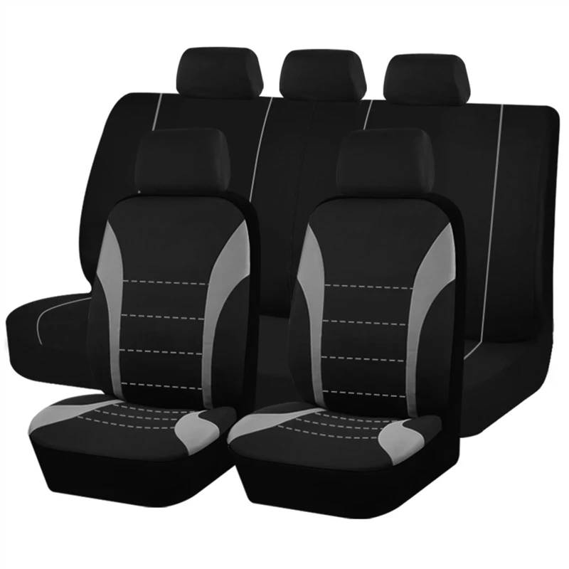 RVIFY Auto Sitzbezug Autositzbezüge in Universalgröße, passend für die meisten Autos, SUVs, LKWs und Lieferwagen, Autozubehör, Innensitzbezüge, komplettes Set Auto Sitzauflagen(Gray 5 Seat) von RVIFY