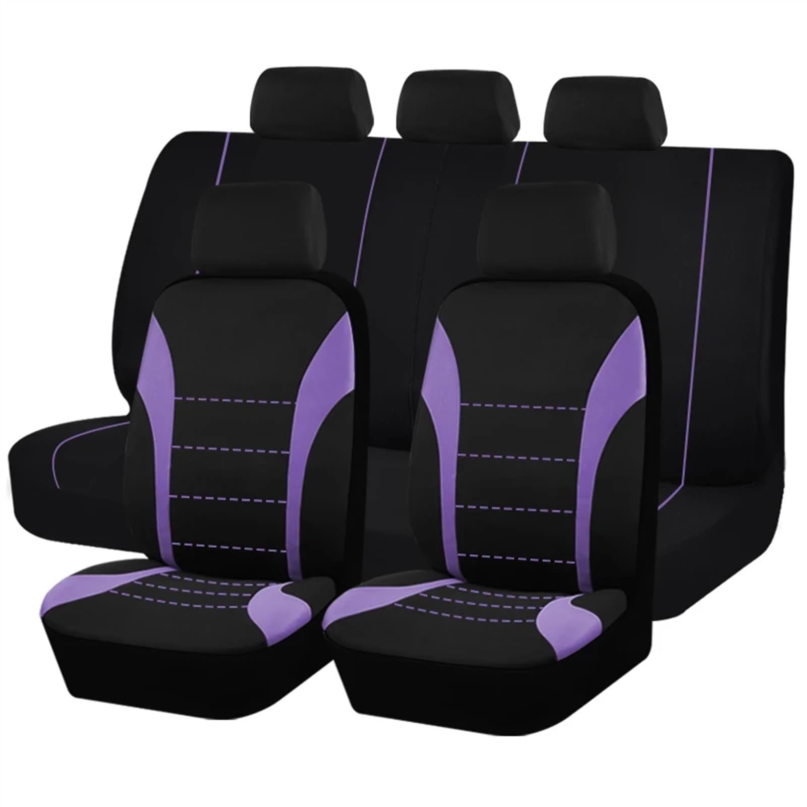 RVIFY Auto Sitzbezug Autositzbezüge in Universalgröße, passend für die meisten Autos, SUVs, LKWs und Lieferwagen, Autozubehör, Innensitzbezüge, komplettes Set Auto Sitzauflagen(Purple 5 Seat) von RVIFY