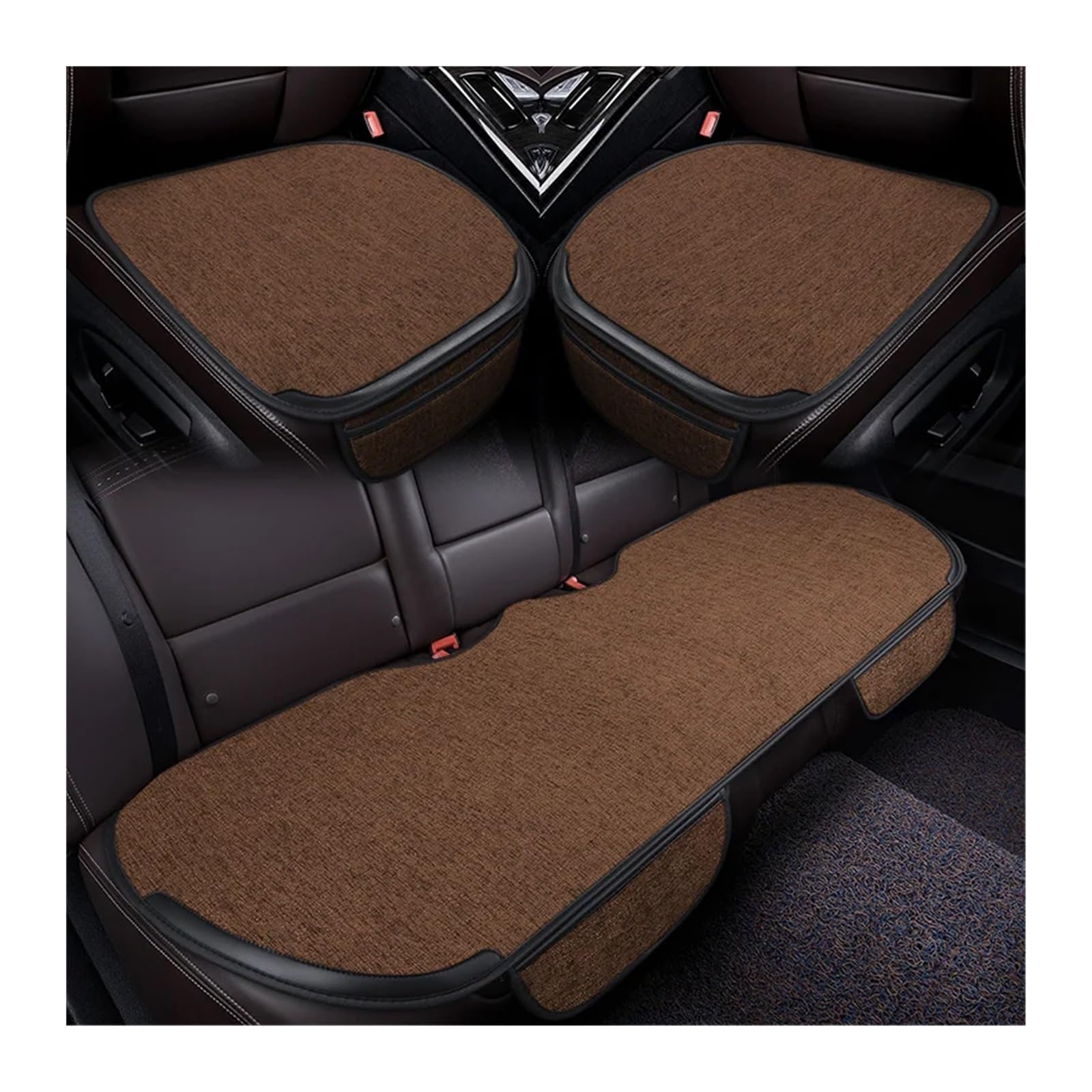 RVIFY Auto Sitzbezug Autositzbezug vorne hinten, komplettes Set, wählen Sie Autositzkissen, Leinenstoff, Sitzpolsterschutz, Auto-Innenausstattung Auto Sitzauflagen(3pcs Coffee) von RVIFY