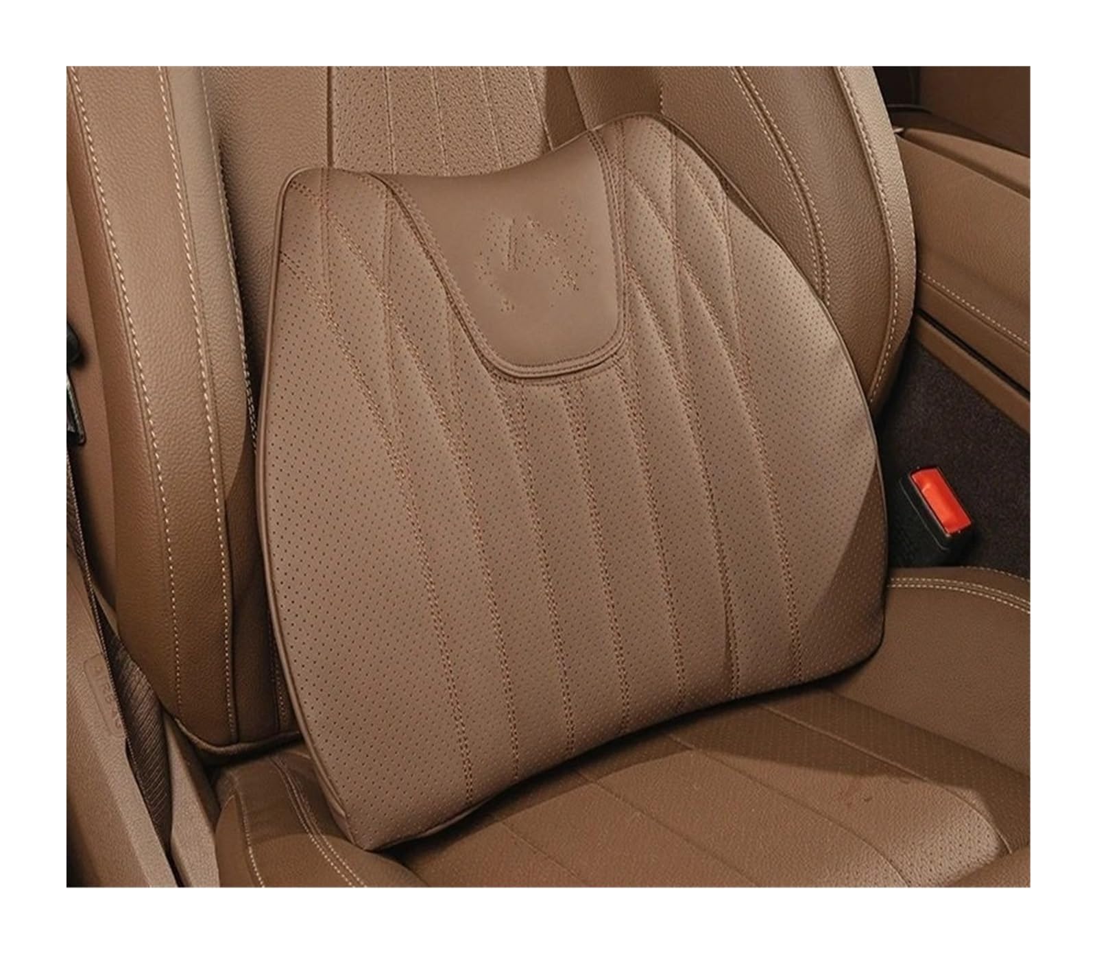 RVIFY Auto Sitzbezug Autositzkissen Lordosenstützkissen Autositzbezüge Auto Sitzauflagen(1Pcs Brown-Lumbar) von RVIFY