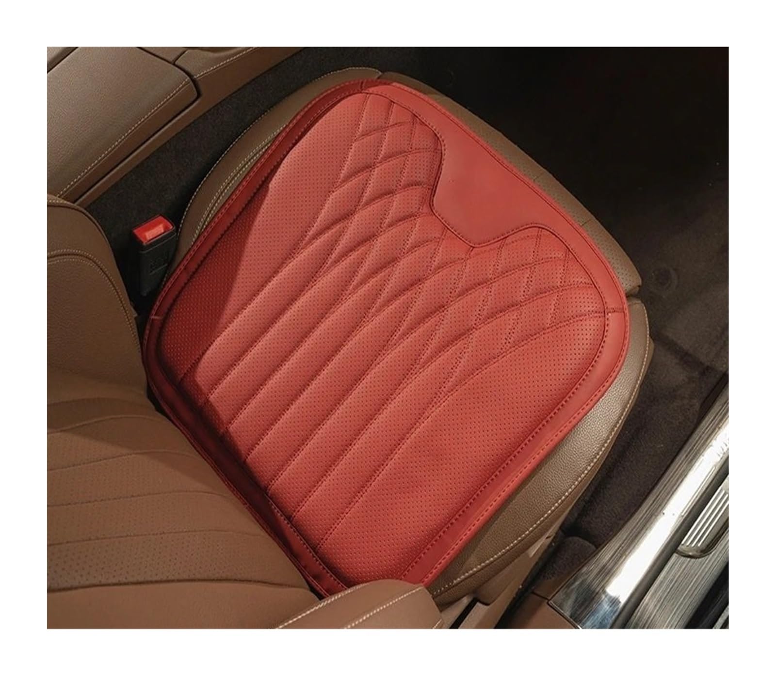 RVIFY Auto Sitzbezug Autositzkissen Lordosenstützkissen Autositzbezüge Auto Sitzauflagen(1Pcs Red-Cushion) von RVIFY