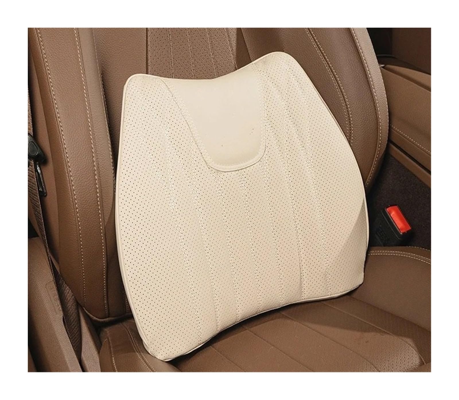 RVIFY Auto Sitzbezug Autositzkissen Lordosenstützkissen Autositzbezüge Auto Sitzauflagen(1Pcs White-Lumbar) von RVIFY