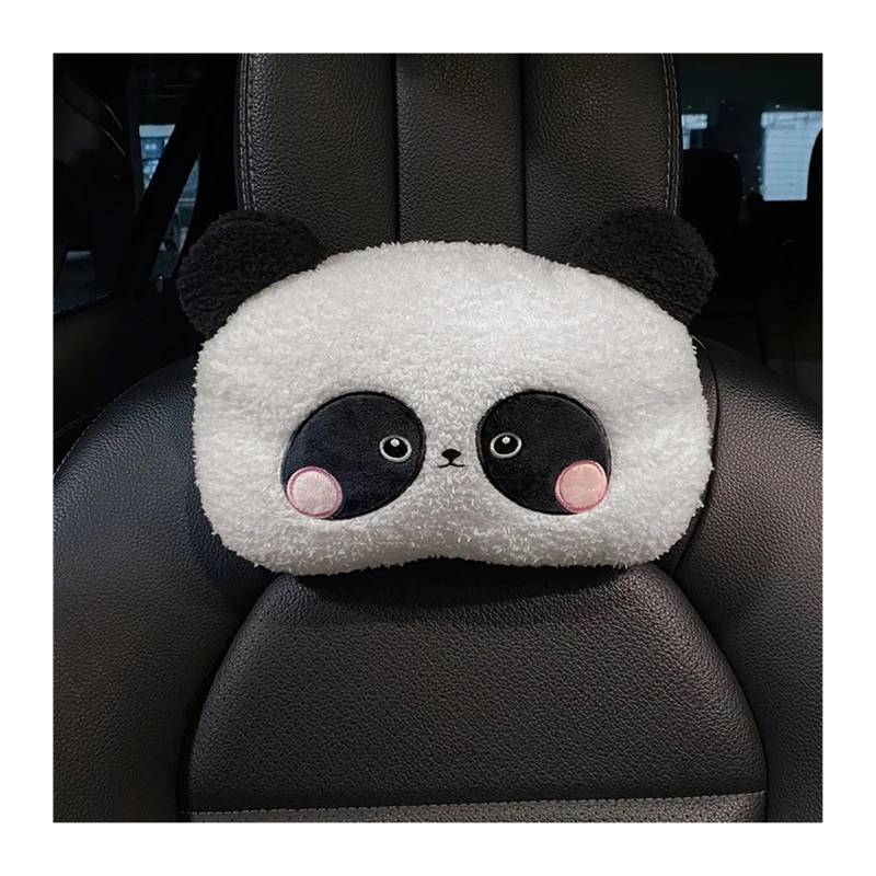 RVIFY Auto Sitzbezug Cartoon-Panda-Autositzkissen, atmungsaktive Eisseide, Autositzbezug, Schutzpolster, Matte, staubdicht, Innenausstattung Auto Sitzauflagen(1 x headrest) von RVIFY