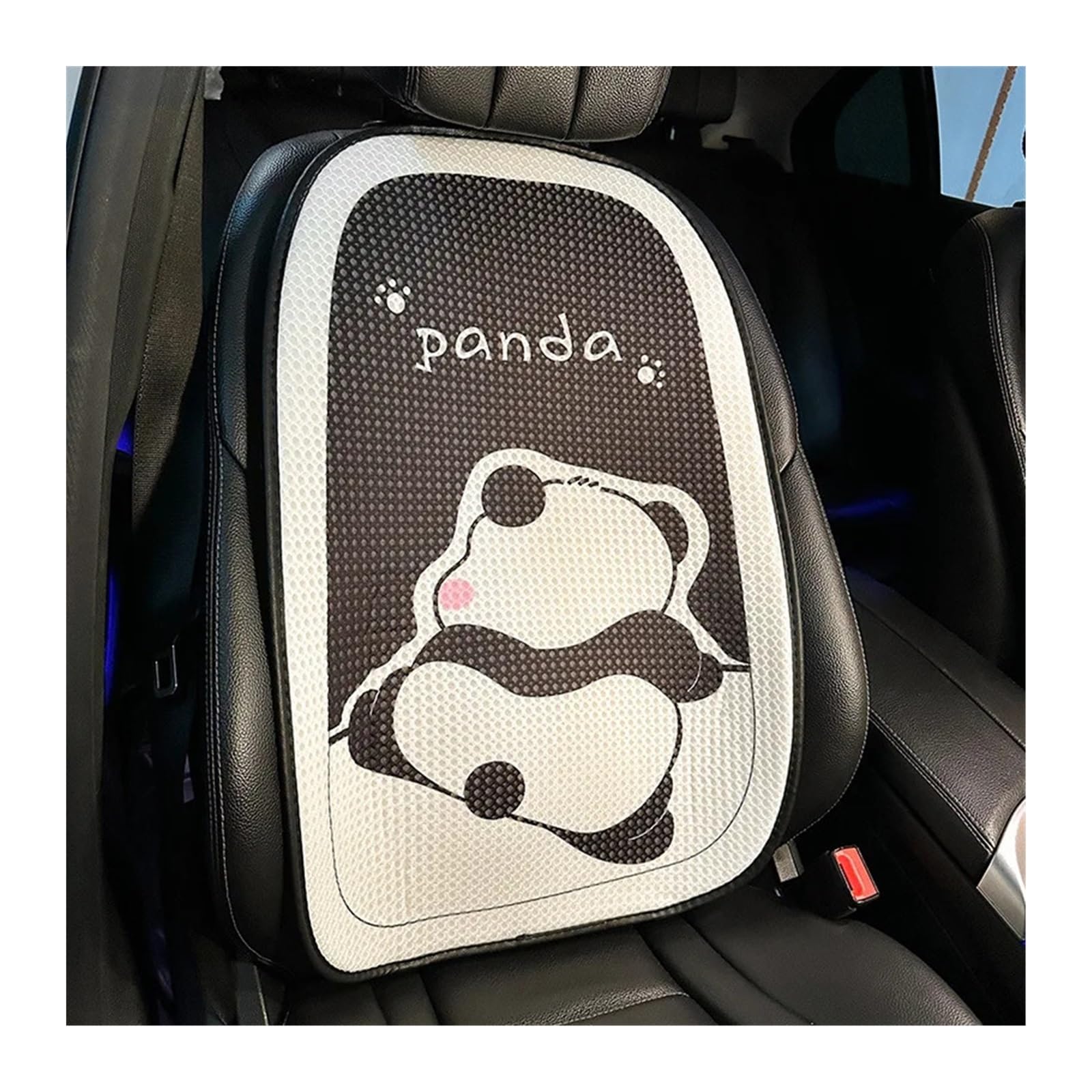 RVIFY Auto Sitzbezug Cartoon-Panda-Autositzkissen, atmungsaktive Eisseide, Autositzbezug, Schutzpolster, Matte, staubdicht, Innenausstattung Auto Sitzauflagen(1pc Back pad) von RVIFY