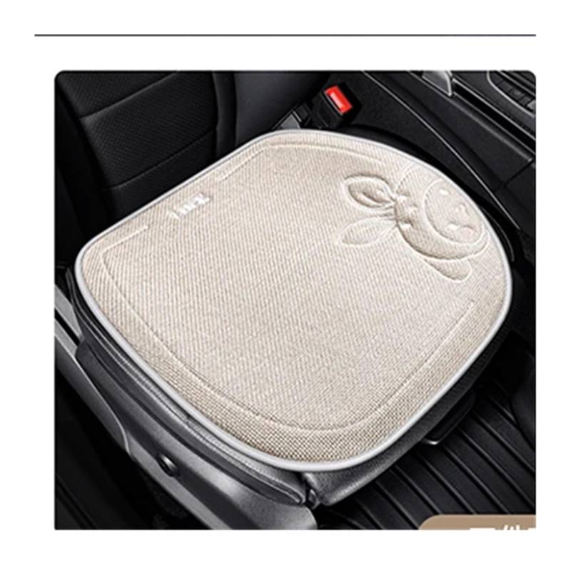 RVIFY Auto Sitzbezug Niedliches, mehrteiliges Autokissenset aus atmungsaktivem Stoff mit Kaninchenmotiv Auto Sitzauflagen(Beige) von RVIFY