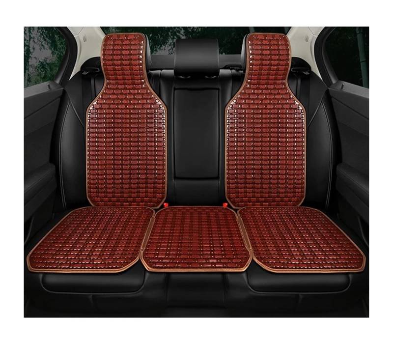 RVIFY Auto Sitzbezug Sommer-Bambuskissen, Bequeme und atmungsaktive Sitze aus Bambuslaken, erhältlich in Vier Jahreszeiten, geteiltes Autokissenset Auto Sitzauflagen(Brown 3 Pcs-01) von RVIFY