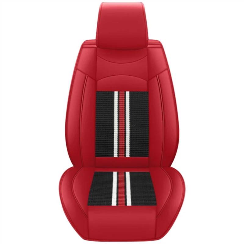 RVIFY Auto Sitzbezug Universelle Autositzbezüge, 360 Grad voll abgedeckt, langlebiger Vierjahreszeiten-Ledersitzbezug für 90% Limousine, SUV, 5 Sitze, Auto Auto Sitzauflagen(Red) von RVIFY