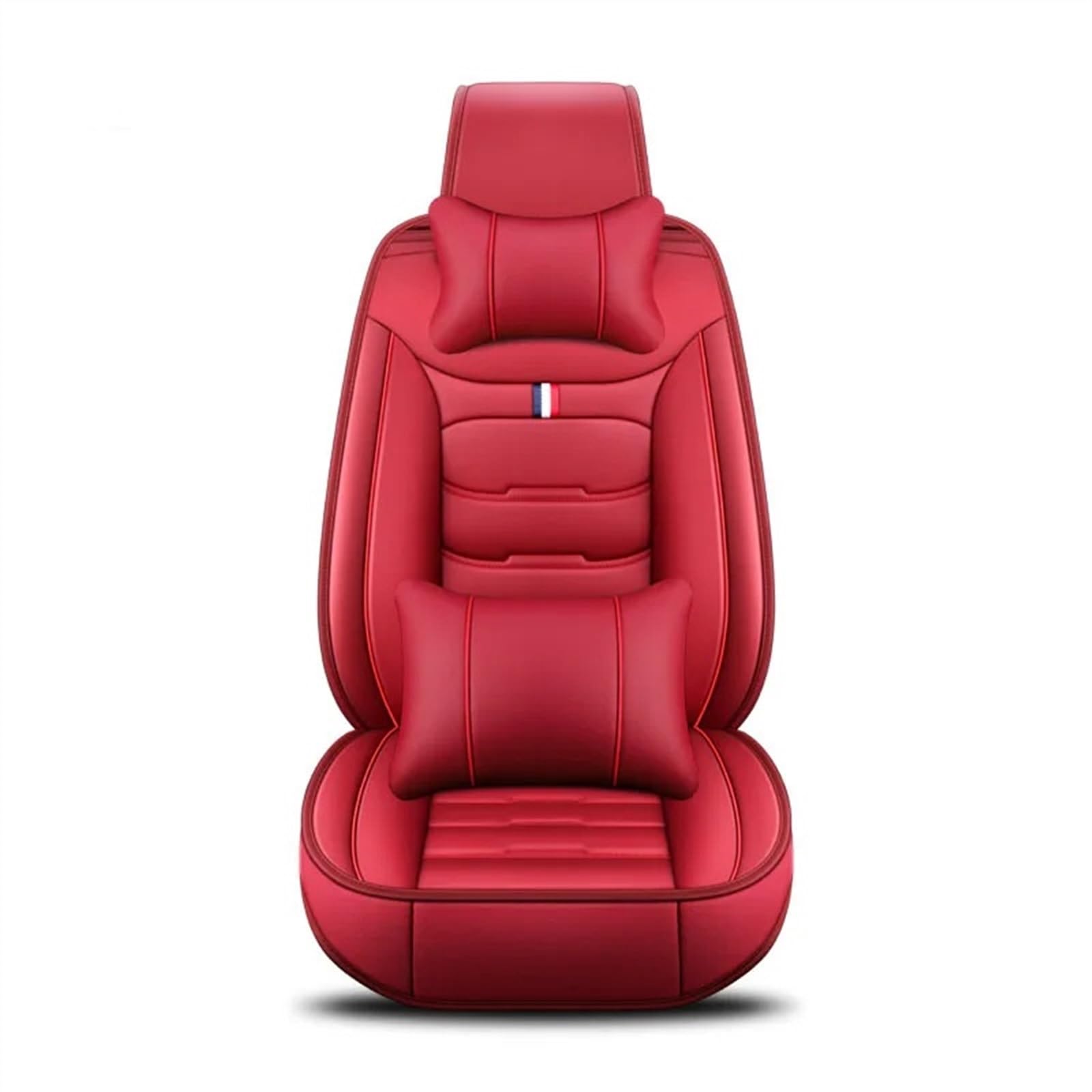 RVIFY Auto Sitzbezug Universeller Autositzbezug aus Leder, Autozubehör Auto Sitzauflagen(Red 1 Seat Pillow) von RVIFY