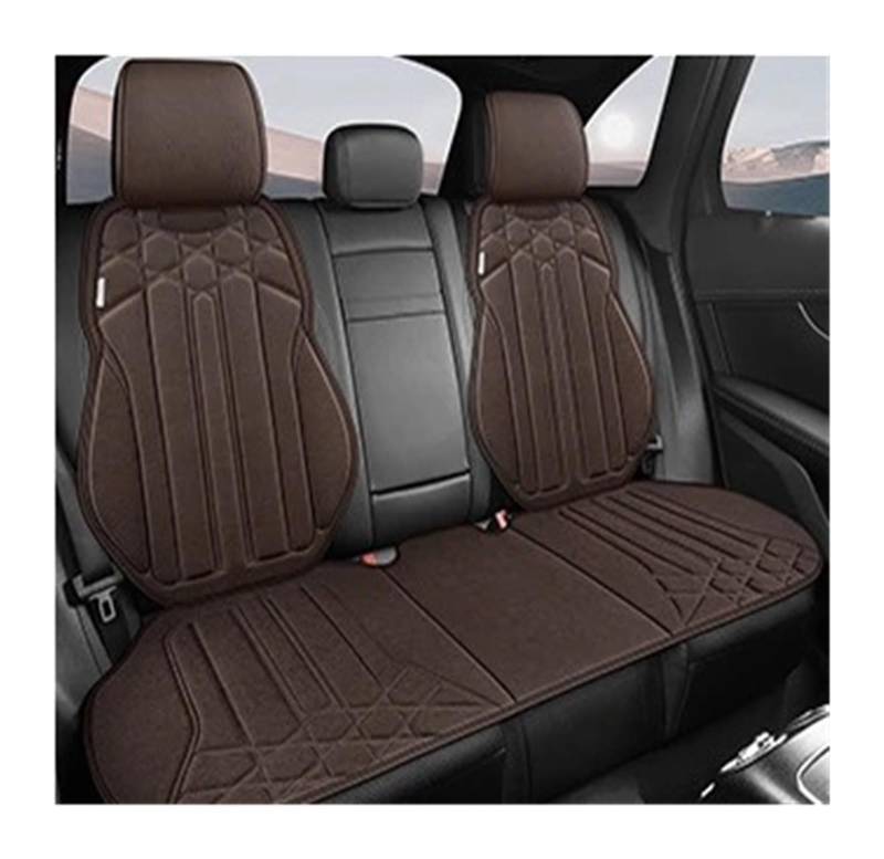 RVIFY Auto Sitzbezug Weiches Wildleder-Autositz-Rückenkissen für rutschfeste Sitzbezüge, geeignet für 5-Sitzer-Limousinen, SUV-Sitzmatten-Zubehör Auto Sitzauflagen(3pcs Brown) von RVIFY