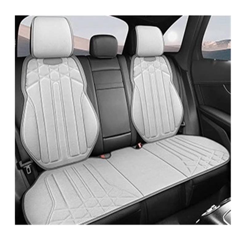 RVIFY Auto Sitzbezug Weiches Wildleder-Autositz-Rückenkissen für rutschfeste Sitzbezüge, geeignet für 5-Sitzer-Limousinen, SUV-Sitzmatten-Zubehör Auto Sitzauflagen(3pcs White) von RVIFY