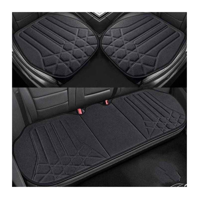 RVIFY Auto Sitzbezug Weiches Wildleder-Autositz-Rückenkissen für rutschfeste Sitzbezüge, geeignet für 5-Sitzer-Limousinen, SUV-Sitzmatten-Zubehör Auto Sitzauflagen(3pcs deep Gray) von RVIFY