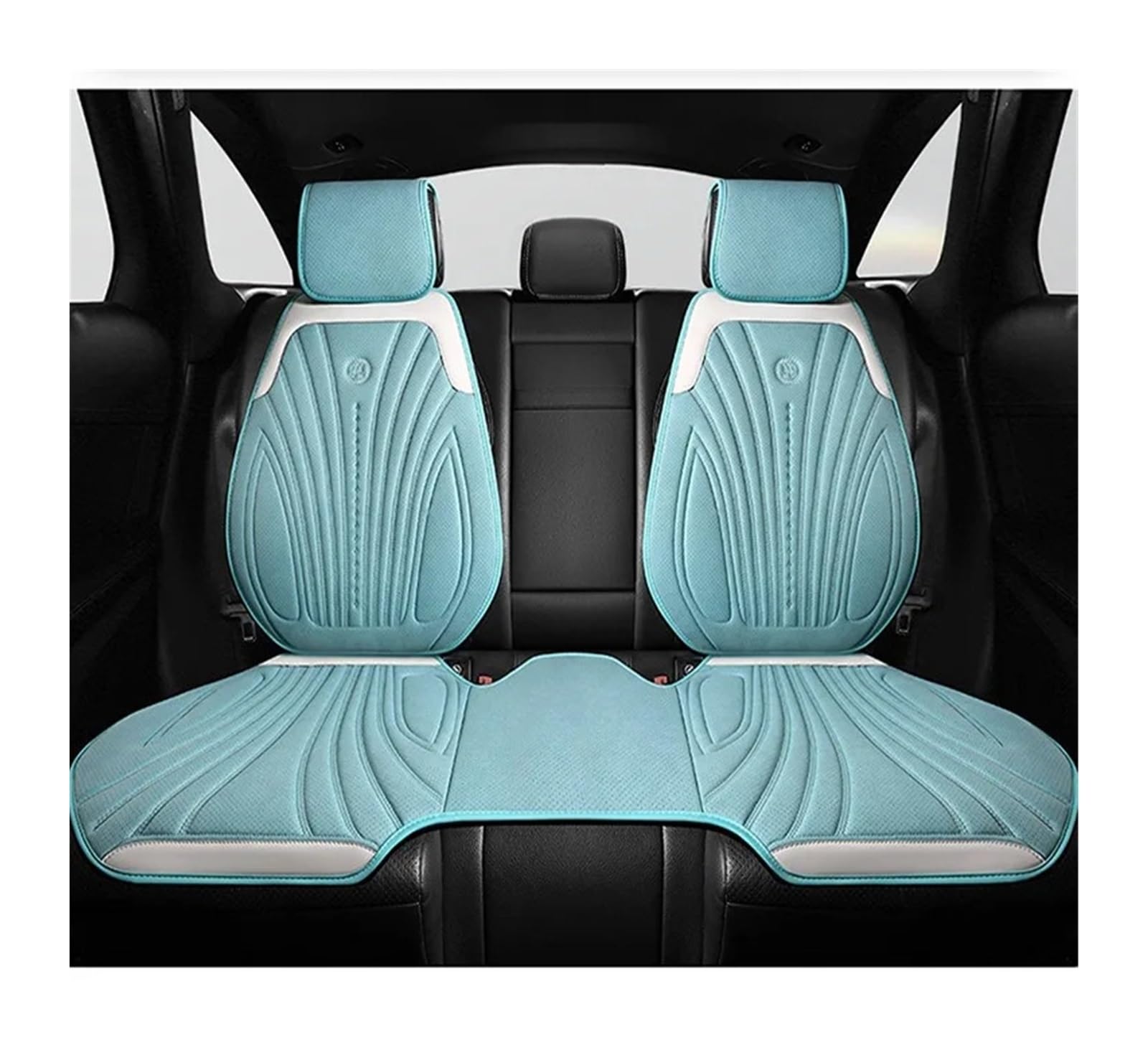 RVIFY Auto Sitzbezug Wildleder Auto Vorne/Hinten Schutz Innenausstattung Autositzbezug Universal 5-Sitzer Atmungsaktives Anti-Rutsch-Kissen Auto Sitzauflagen(3pcs Blue Rear Row) von RVIFY