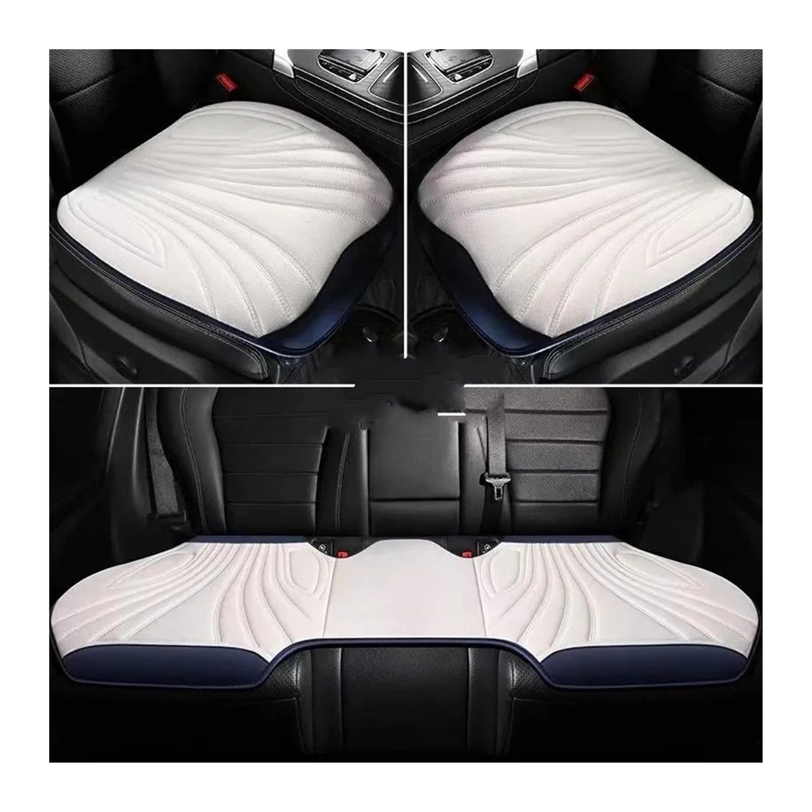 RVIFY Auto Sitzbezug Wildleder Auto Vorne/Hinten Schutz Innenausstattung Autositzbezug Universal 5-Sitzer Atmungsaktives Anti-Rutsch-Kissen Auto Sitzauflagen(3pcs White) von RVIFY