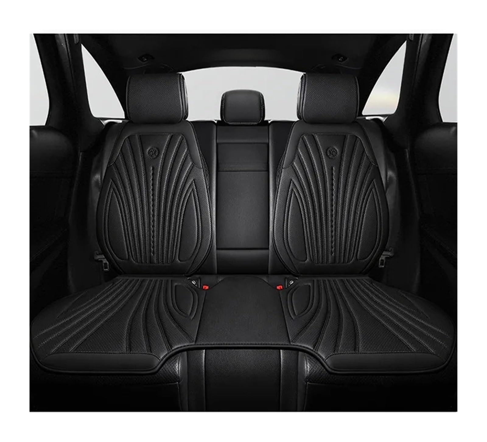 RVIFY Auto Sitzbezug Wildleder Auto Vorne/Hinten Schutz Innenausstattung Autositzbezug Universal 5-Sitzer Atmungsaktives Anti-Rutsch-Kissen Auto Sitzauflagen(3pcs black2 Rear Row) von RVIFY