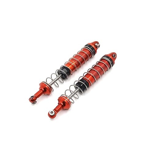 For Wltoys 12428 12423 12429 12427 Flyover Fernbedienung Auto Zubehör Upgrade Hydraulische Stoßdämpfer(Red rear suspension) von RWEQUTES