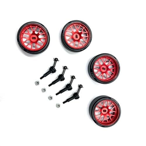 RWEQUTES Geeignet for WLtoys 284131 K969 K979 K989 K999 P929 P939 RC Auto Metall Upgrade Teile Nabe Reifen CVD High Speed ​​Drift(Rood) von RWEQUTES