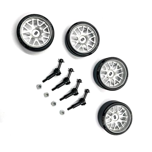 RWEQUTES Geeignet for WLtoys 284131 K969 K979 K989 K999 P929 P939 RC Auto Metall Upgrade Teile Nabe Reifen CVD High Speed ​​Drift(Silver) von RWEQUTES