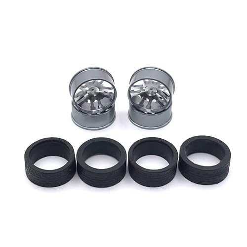 RWEQUTES Metall Verbesserte 24mm Racing Räder for WLtoys 1/28 284131 k969 k979 K989 k999 p929 p939 iw04m Mini-Q Mimi-Z RC Auto Teile(Dark Grey) von RWEQUTES