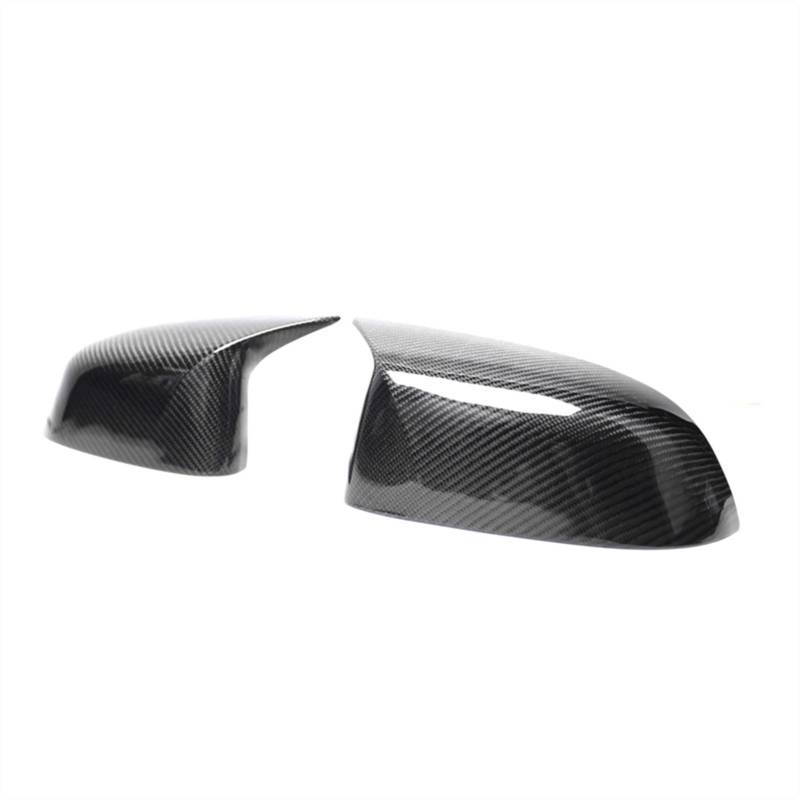 RWPKDT 1 Paar Ersatz-Seitenspiegelabdeckungen in Hornform, glänzend schwarz, Kohlefaser, for BMW, X3 G01 X4 G02 X5 G05 X6 G06 2018 Autospiegelabdeckung(2019 X3 G01 Carbon) von RWPKDT