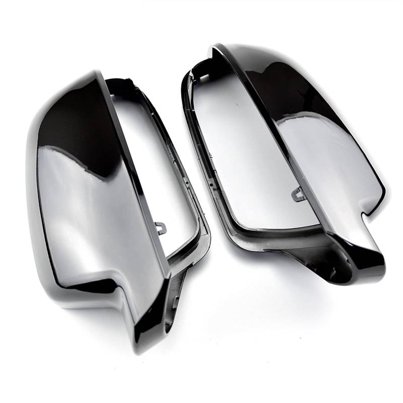 RWPKDT 2 Stück Rückspiegelschalen im Kohlefaser-Stil, Schutzkappe, Auto-Styling-Schale, Seitenspiegel-Schalenabdeckungen, for A3 A4 A5 B8.5 Autospiegelabdeckung(Bright black) von RWPKDT