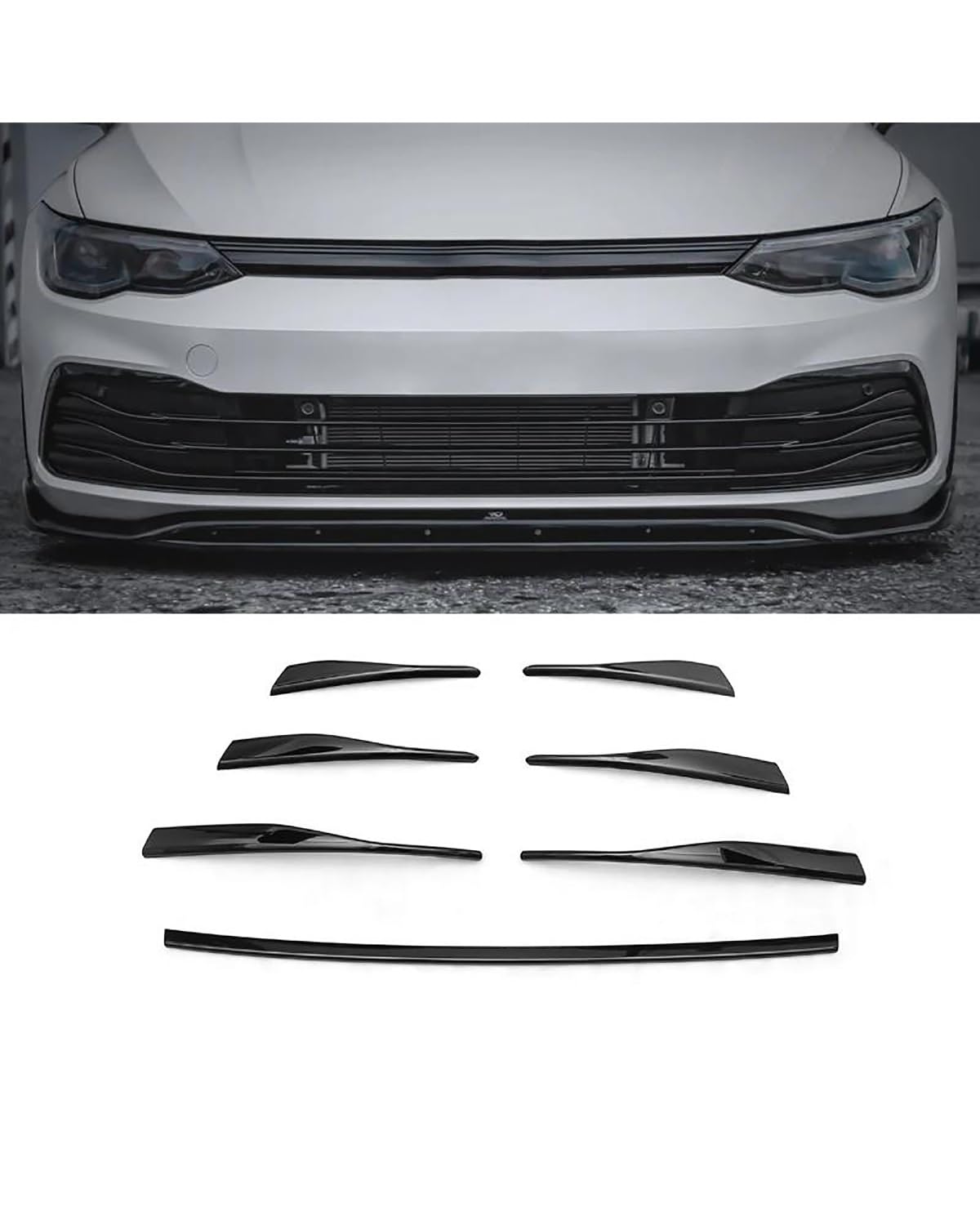 Kühlergrill Für Golf 8 Für MK8 Für Pro 2021 2022 ABS Stoßstange Frontgrill Auspuff Dekorative Streifen Aufkleber Body Kits Auto Modifikation Gitter Kühle(C) von RWRAPS