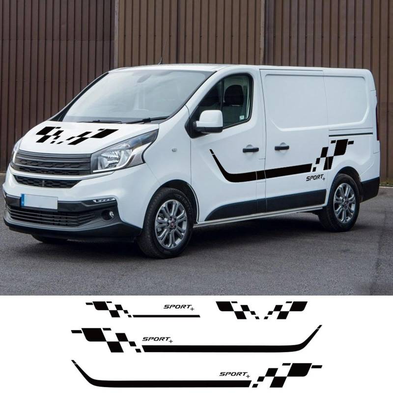 RWRAPS 4 Stück Autoaufkleber, Wohnmobil-Vinyl-Aufkleber, passend für Renault Trafic Vauxhall Opel Vivaro FIAT Talento Nissan NV300 Zubehör von RWRAPS