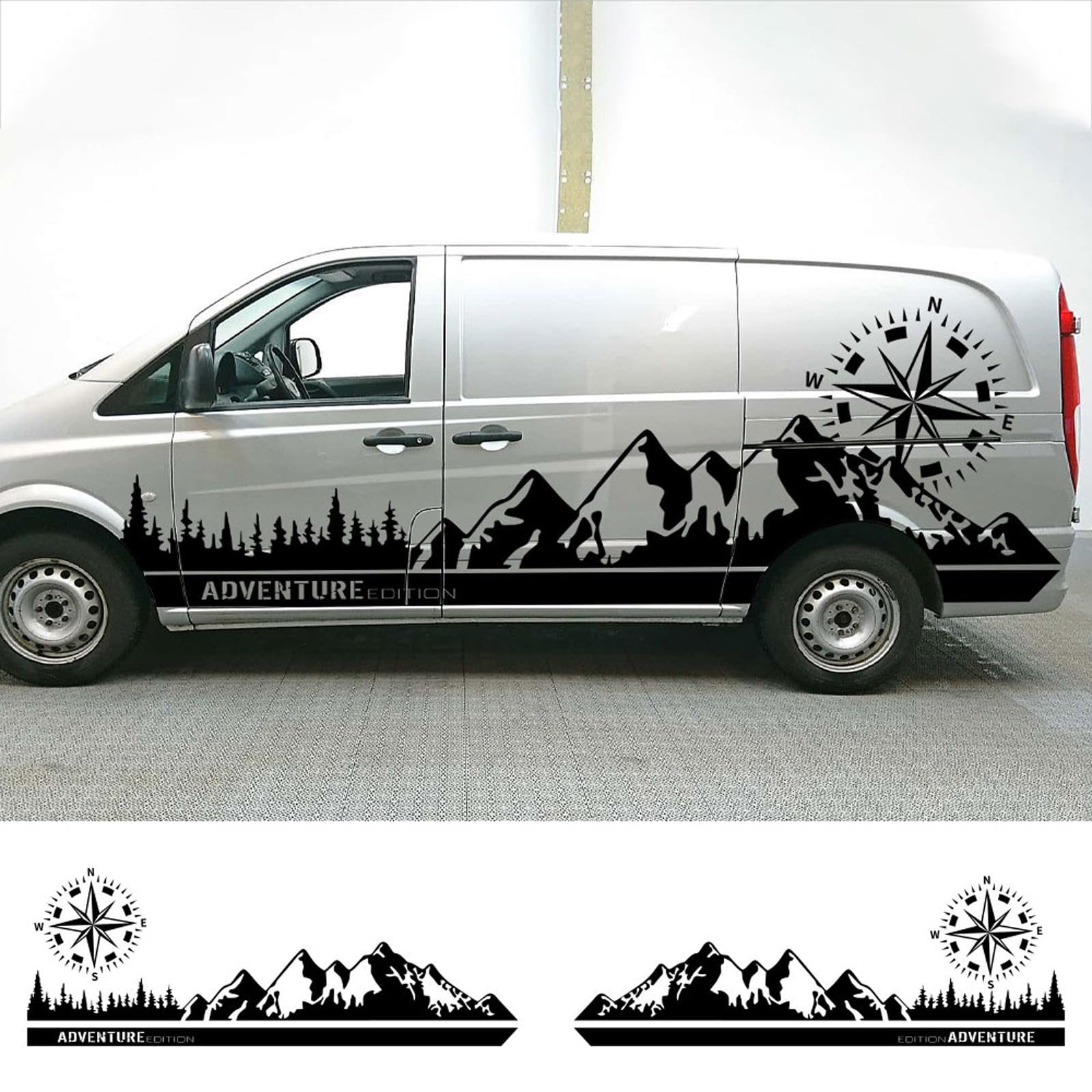 RWRAPS Autoaufkleber, Wohnmobil-Grafik, Vinyl-Aufkleber, passend für Mercedes Benz Vito V-Klasse Viano W447 W639 W638 von RWRAPS