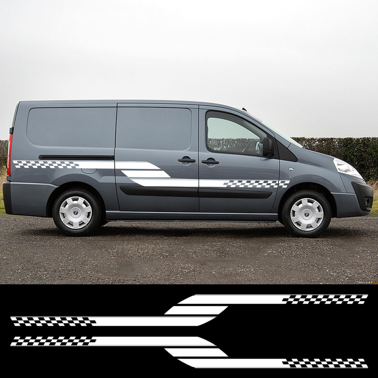 RWRAPS Autoaufkleber Racing Sport Styling Dekoration Fahrzeug Vinyl Dekor Aufkleber, passend für FIAT Scudo Ulysse Camper Zubehör von RWRAPS