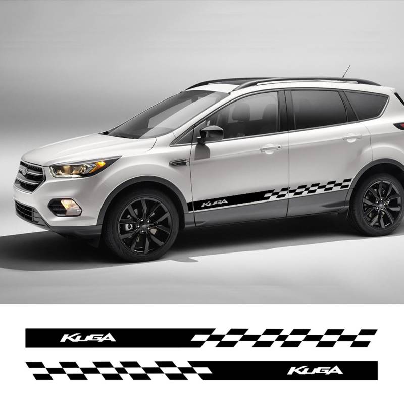 RWRAPS Autotür-Seitenaufkleber, Vinyl-Styling, sportliche Streifen, Rock-Aufkleber, Karosserie-Dekoration, passend für Ford KUGA MK1 MK2 2 MK3 Zubehör von RWRAPS