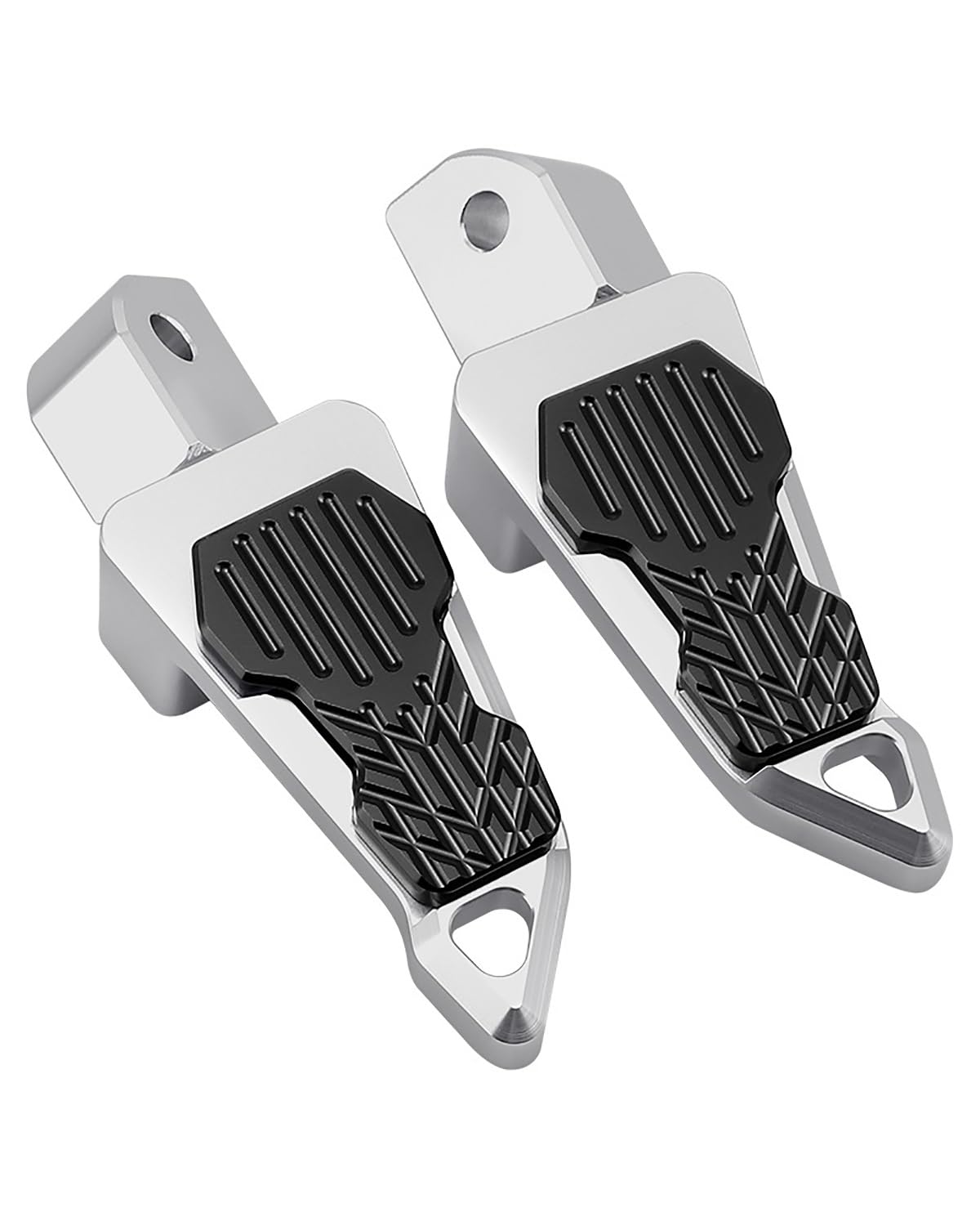 RWRAPS motorradpedale Für Yamaha XMAX300 Pedal Motorrad Modifiziertes Pedal Anti-Rutsch-Metallpedal Verstellbares Motorradpedal Fußstütze Klappplatte(Silver) von RWRAPS