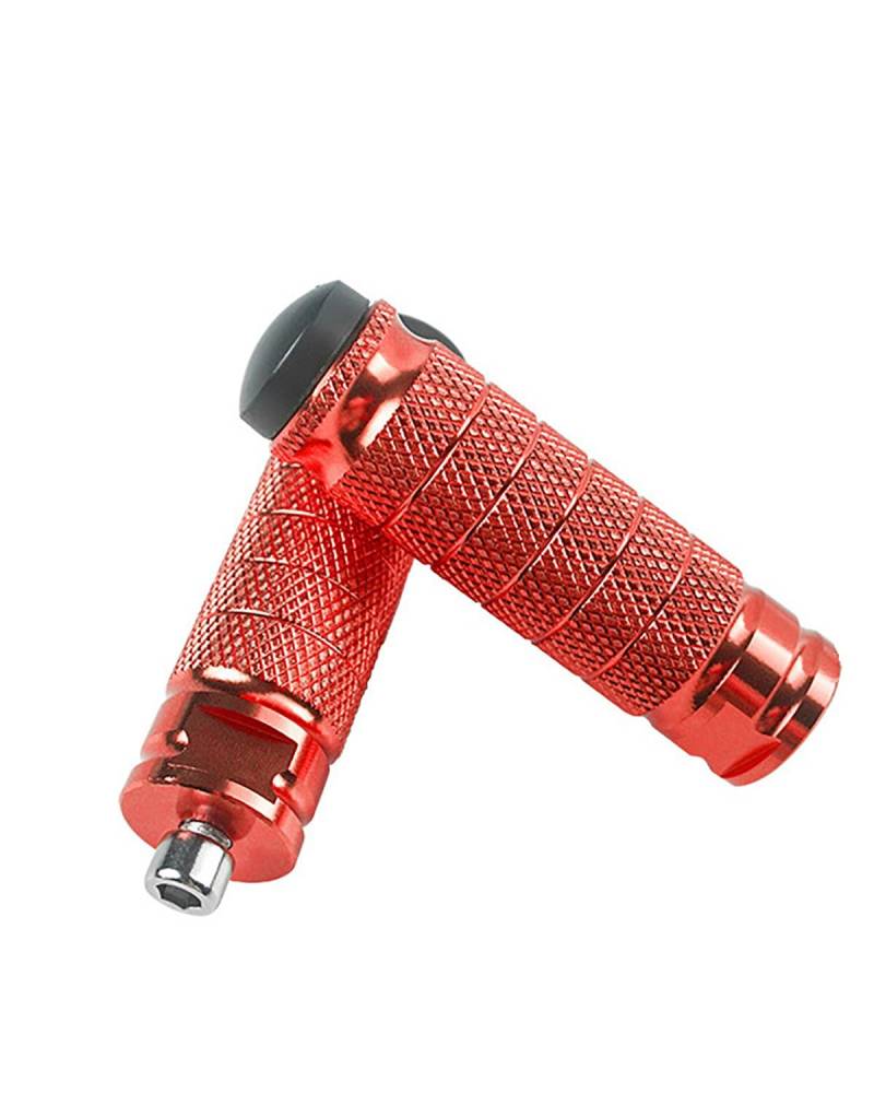 RWRAPS motorradpedale Motorrad-Modifikation runde Fußstütze Aluminiumlegierung hintere Fußstütze verstellbares Motorradpedal Beifahrer breite Fußstütze(Red) von RWRAPS