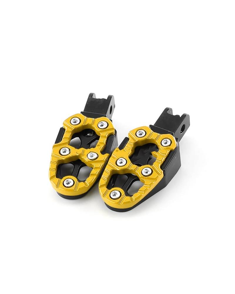 RWRAPS motorradpedale Motorrad-Modifikationszubehör Pedale aus Aluminiumlegierung rutschfeste Pedale verstellbares Motorradpedal Fußstütze Klappbrett(Yellow) von RWRAPS