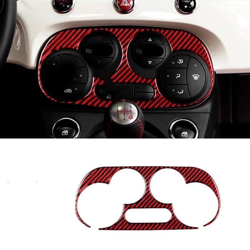 Control Panel Aufkleber AC Trim Aufkleber Carbon Fiber Zubehör Für FIAT 500 Für Abarth 595 2019 2016 2017 2012 2022 2023 2013 2021 2015 2018 2014 2020 Mittelkonsole Panel(Style A) von RWRPQEDEXM