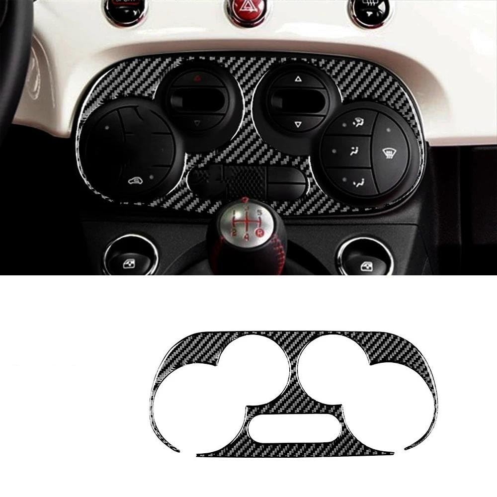 Control Panel Aufkleber AC Trim Aufkleber Carbon Fiber Zubehör Für FIAT 500 Für Abarth 595 2019 2016 2017 2012 2022 2023 2013 2021 2015 2018 2014 2020 Mittelkonsole Panel(Style R) von RWRPQEDEXM