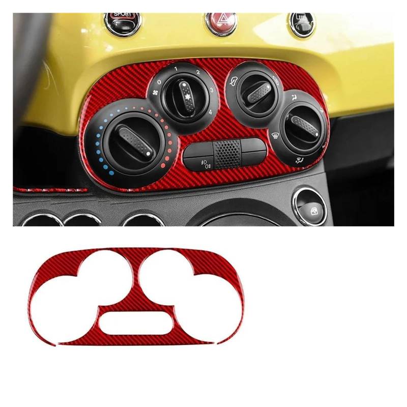 Control Panel Aufkleber AC Trim Aufkleber Für Abarth 695 2021 2022 2023 2017 2018 2019 2020 Für Fiat 500 Für Abarth 595 2023 2012-2015 2020 2021 2022 2016 2017 2018 2019 Mittelkonsole Panel(Manual cli von RWRPQEDEXM