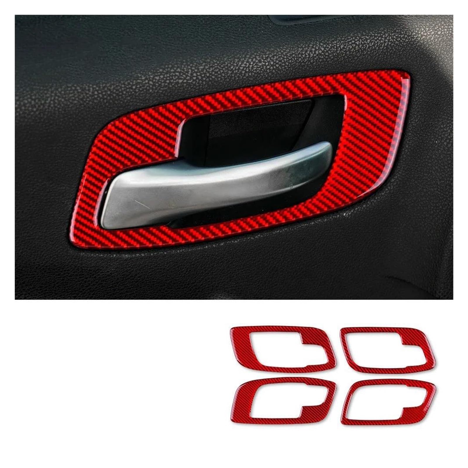 Control Panel Aufkleber Für Dodge Für Ladegerät 2015 2016 2017 2018 2019 2020 2021 2022 2023 Auto Trim Seite Tür Griff Innen Aufkleber Weichen Carbon Faser Mittelkonsole Panel(A Red Carbon) von RWRPQEDEXM